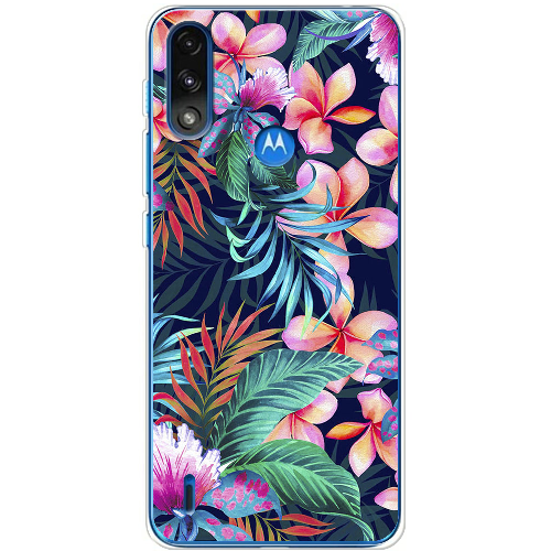 Чехол BoxFace Motorola E7 Power flowers in the tropics