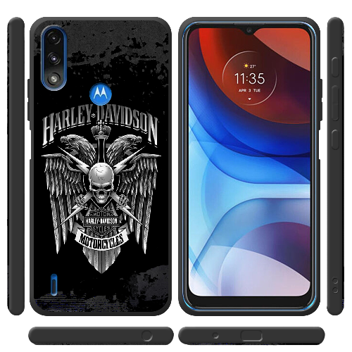 Чехол BoxFace Motorola E7 Power Harley Davidson skull and eagles