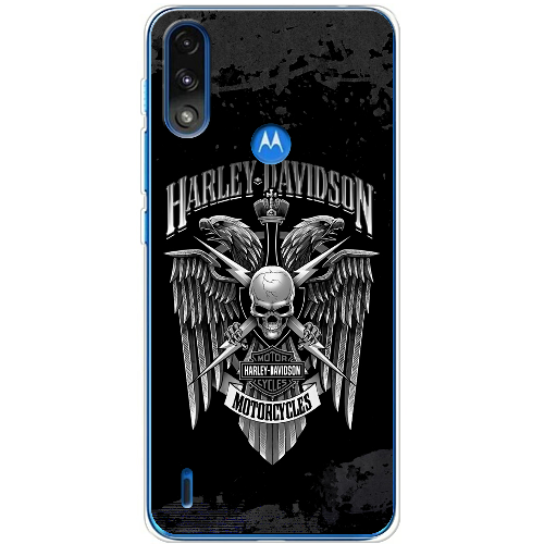 Чехол BoxFace Motorola E7 Power Harley Davidson skull and eagles