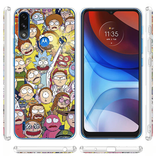 Чехол BoxFace Motorola E7 Power Rick and Morty все герои