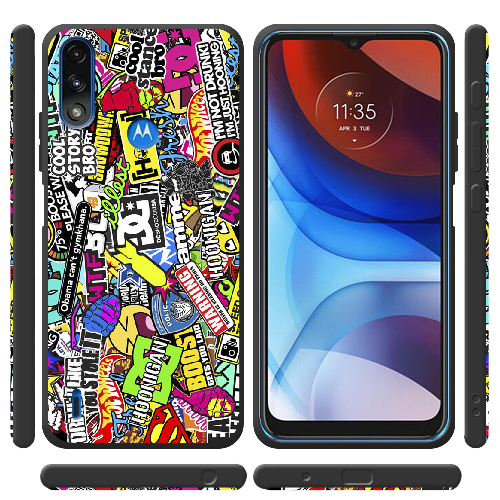 Чехол BoxFace Motorola E7 Power Multicolored Inscriptions