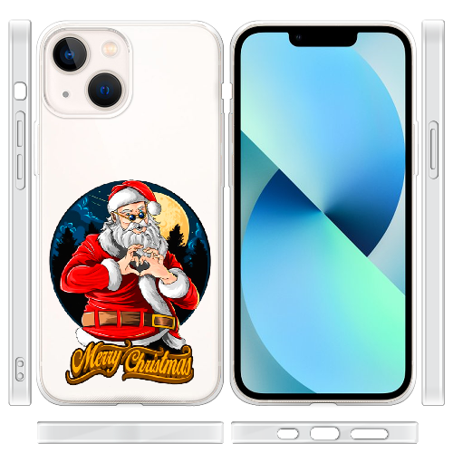 Чехол BoxFace iPhone 14 Cool Santa and heart