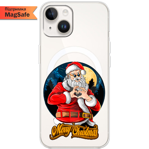 Чехол BoxFace iPhone 14 Cool Santa and heart