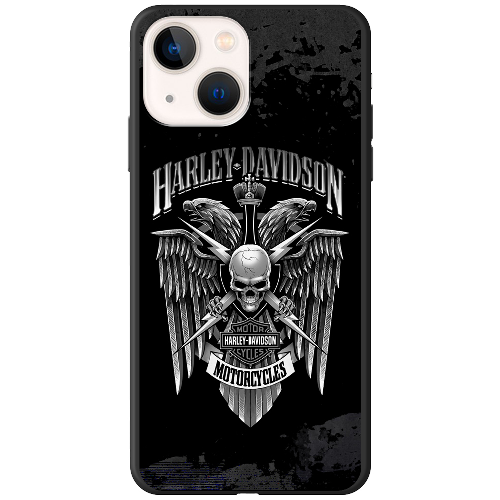 Чехол BoxFace iPhone 14 Harley Davidson skull and eagles