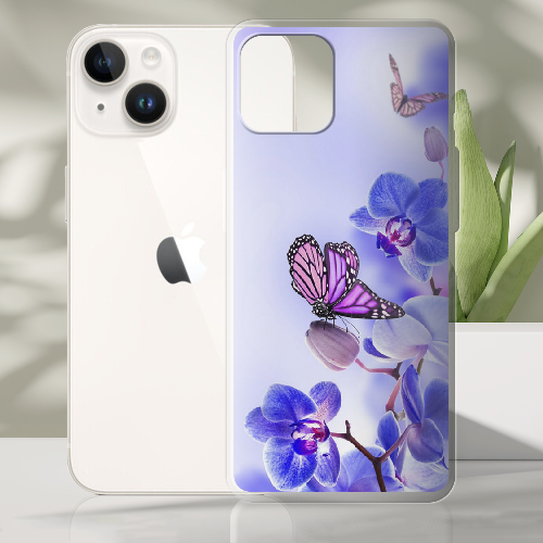 Чехол BoxFace iPhone 14 Orchids and Butterflies