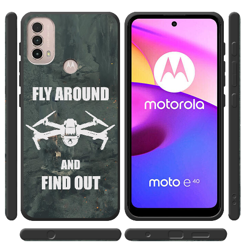 Чехол BoxFace Motorola E40 Дрон Fly Around