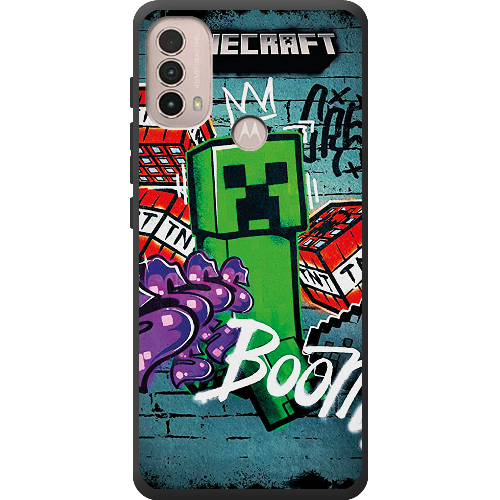 Чехол BoxFace Motorola E40 Minecraft Graffiti