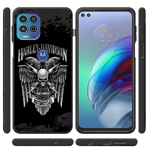 Чехол BoxFace Motorola G100 Harley Davidson skull and eagles