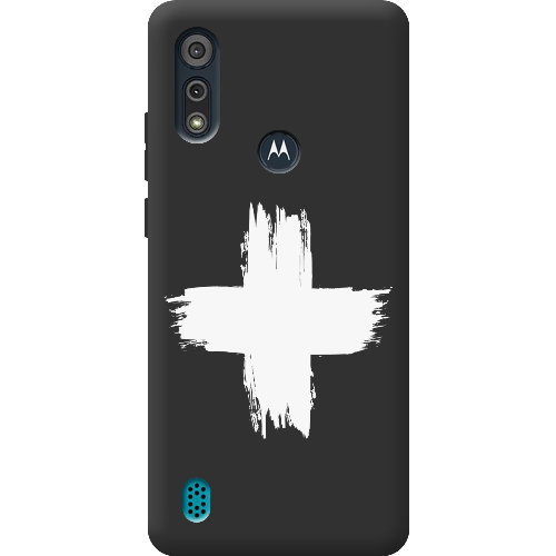 Чехол BoxFace Motorola E6i Білий хрест ЗСУ
