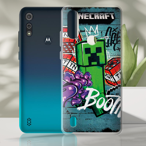 Чехол BoxFace Motorola E6i Minecraft Graffiti