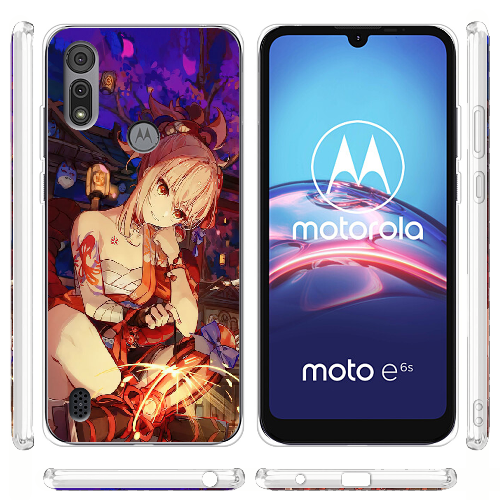 Чехол BoxFace Motorola E6S Genshin Ёимия с огоньком