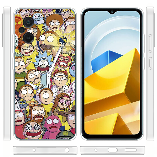 Чехол BoxFace Poco M5 Rick and Morty все герои