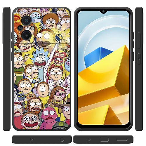 Чехол BoxFace Poco M5 Rick and Morty все герои