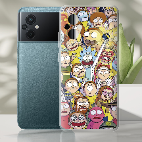 Чехол BoxFace Poco M5 Rick and Morty все герои