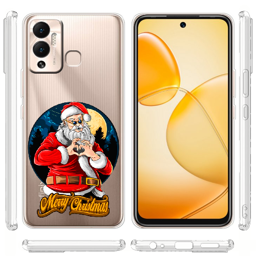 Чехол BoxFace Infinix Hot 12 Play Cool Santa and heart