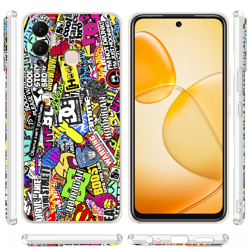 Чехол BoxFace Infinix Hot 12 Play Multicolored Inscriptions