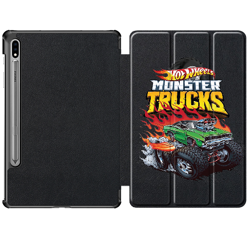 Чехол для Samsung Galaxy Tab S7 Plus T975 12.4" Hot Wheels Monster Trucks