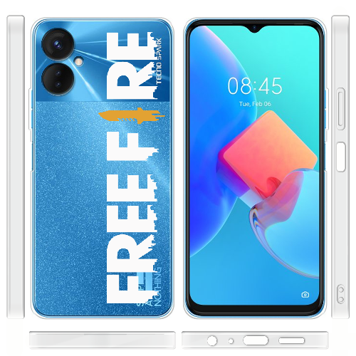 Чехол BoxFace Tecno Spark 9 Pro Белый Free Fire