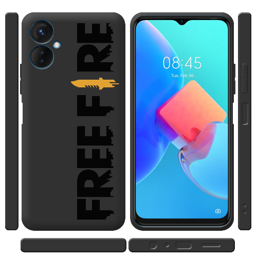 Чехол BoxFace Tecno Spark 9 Pro Черный Free Fire