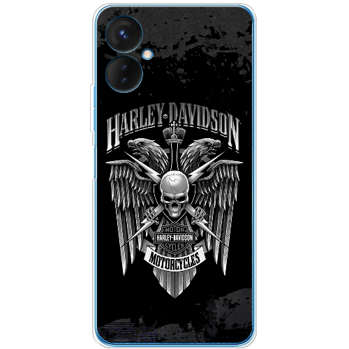 Чехол BoxFace Tecno Spark 9 Pro Harley Davidson skull and eagles