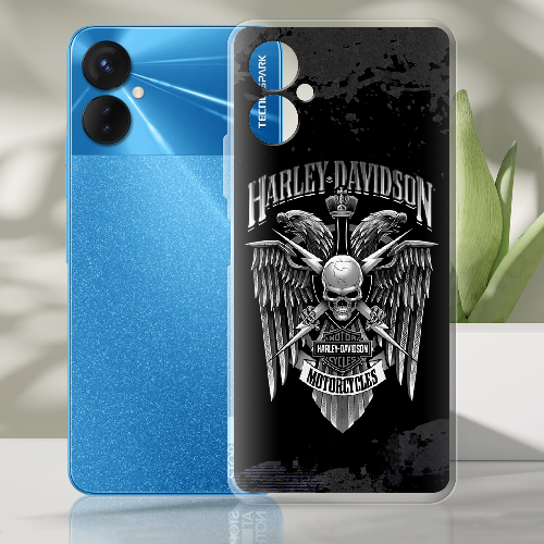 Чехол BoxFace Tecno Spark 9 Pro Harley Davidson skull and eagles