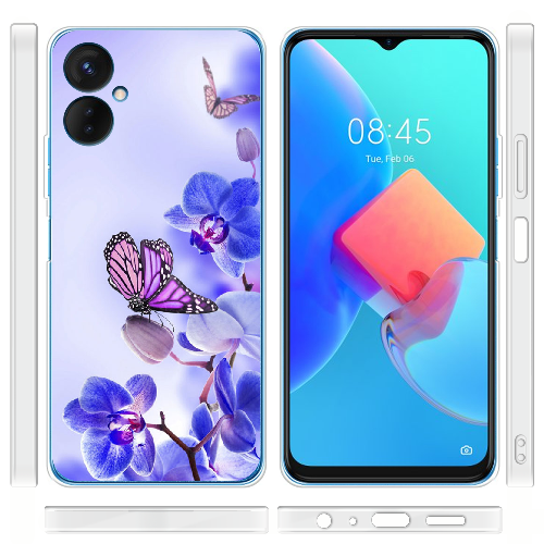 Чехол BoxFace Tecno Spark 9 Pro Orchids and Butterflies