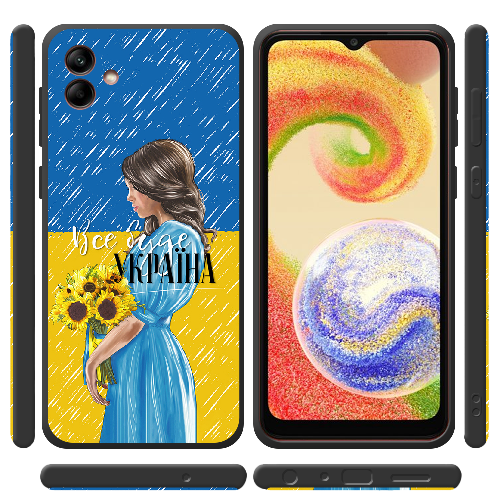 Чехол BoxFace Samsung Galaxy A04 (A045) Україна дівчина з букетом