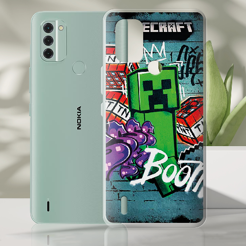 Чехол BoxFace Nokia C31 Minecraft Graffiti