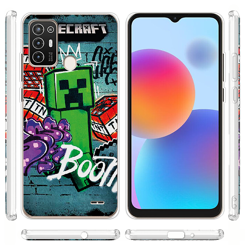 Чехол BoxFace ZTE Blade A52 Minecraft Graffiti