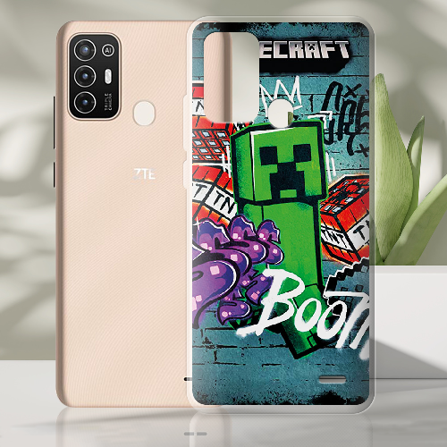 Чехол BoxFace ZTE Blade A52 Minecraft Graffiti