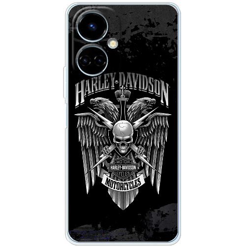 Чехол BoxFace Tecno Camon 19 / 19 Pro Harley Davidson skull and eagles