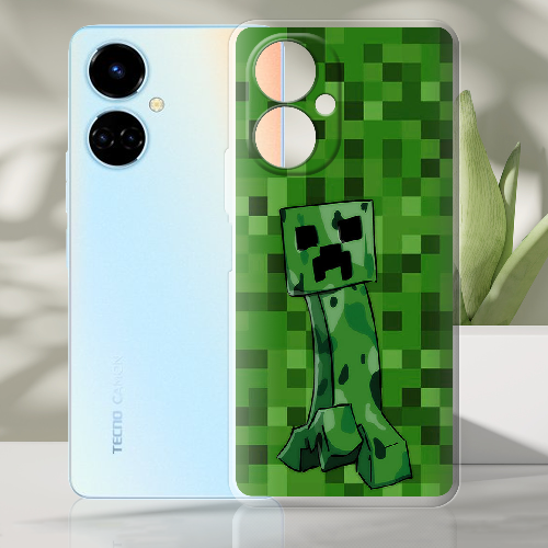 Чехол BoxFace Tecno Camon 19 / 19 Pro Minecraft Creeper