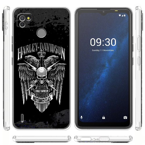 Чехол BoxFace Tecno Pop 4 LTE Harley Davidson skull and eagles