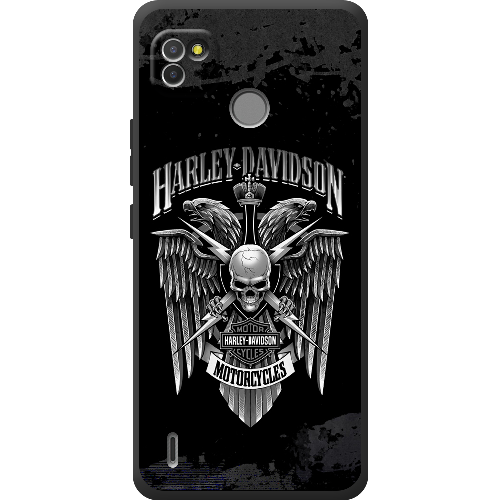 Чехол BoxFace Tecno Pop 4 LTE Harley Davidson skull and eagles