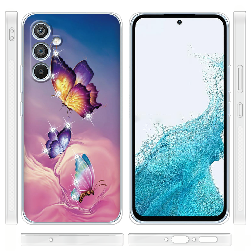 Чехол BoxFace Samsung Galaxy A54 5G (A546) Бабочки со стразами