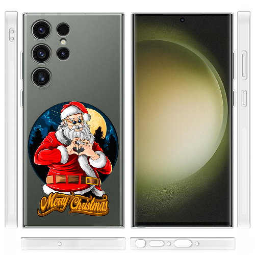 Чехол BoxFace Samsung Galaxy S23 Ultra (S918) Cool Santa and heart