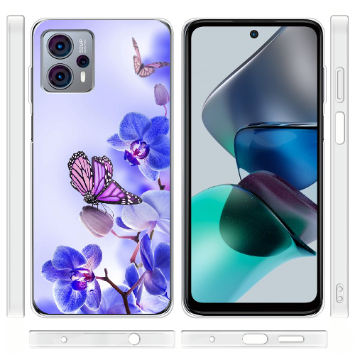 Чехол BoxFace Motorola G23 Orchids and Butterflies