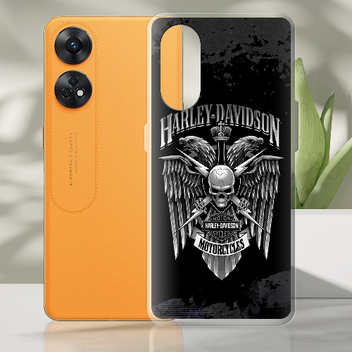 Чехол BoxFace OPPO Reno 8T 4G Harley Davidson skull and eagles