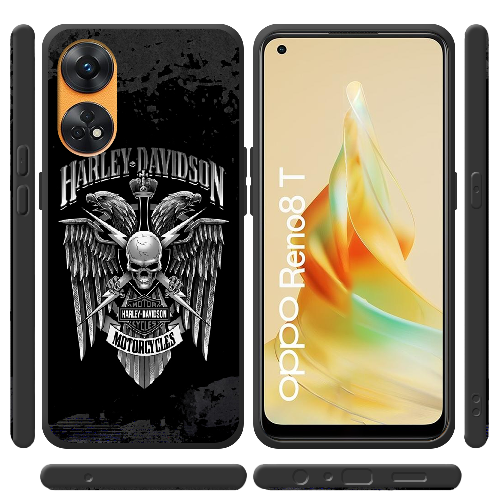 Чехол BoxFace OPPO Reno 8T 4G Harley Davidson skull and eagles