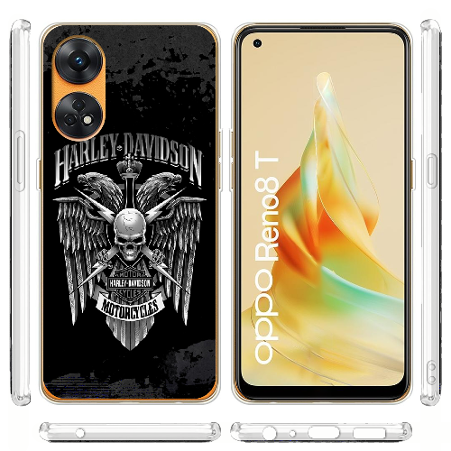 Чехол BoxFace OPPO Reno 8T 4G Harley Davidson skull and eagles