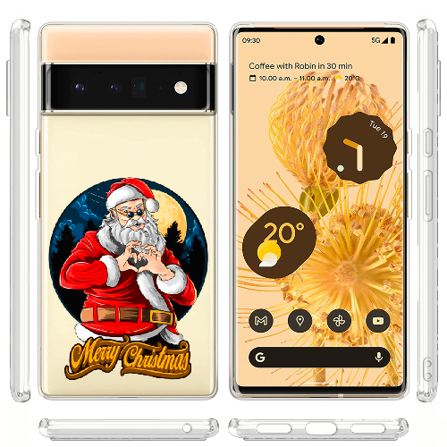 Чехол BoxFace Google Pixel 6 Pro Cool Santa and heart