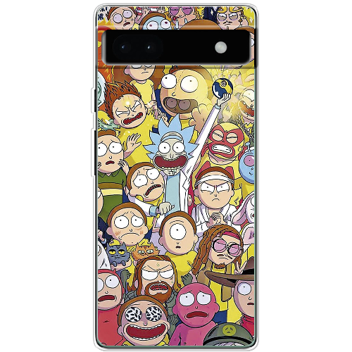 Чехол BoxFace Google Pixel 6A Rick and Morty все герои