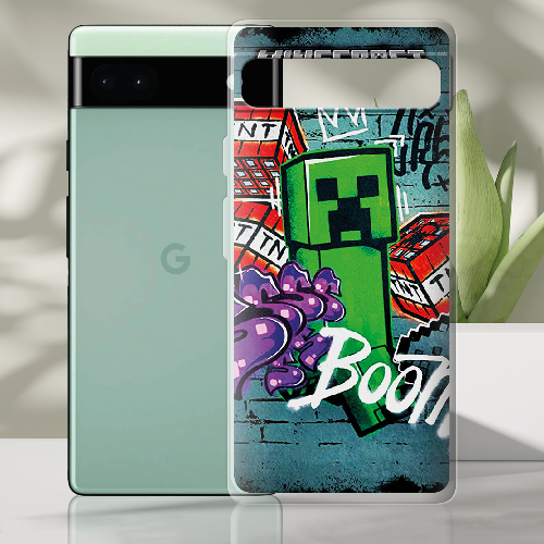 Чехол BoxFace Google Pixel 6A Minecraft Graffiti