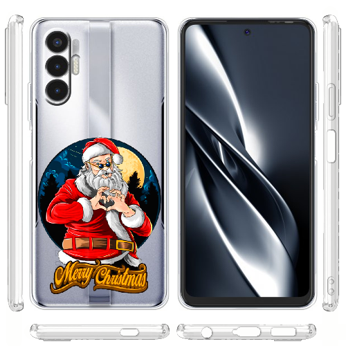 Чехол BoxFace Tecno POVA 3 Cool Santa and heart