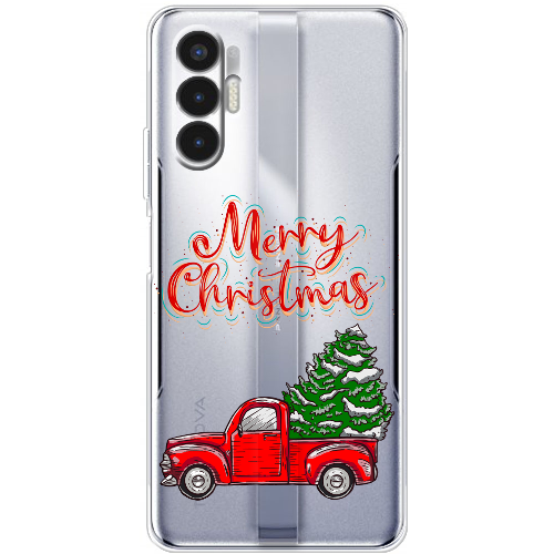 Чехол BoxFace Tecno POVA 3 Holiday Car Merry Christmas