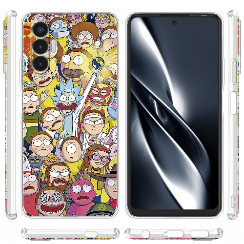 Чехол BoxFace Tecno POVA 3 Rick and Morty все герои