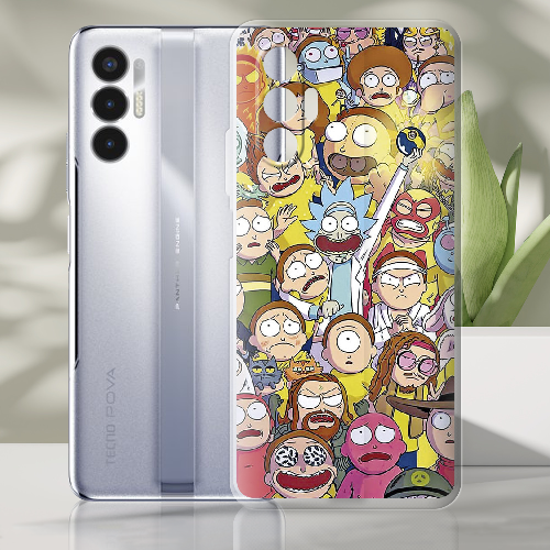 Чехол BoxFace Tecno POVA 3 Rick and Morty все герои