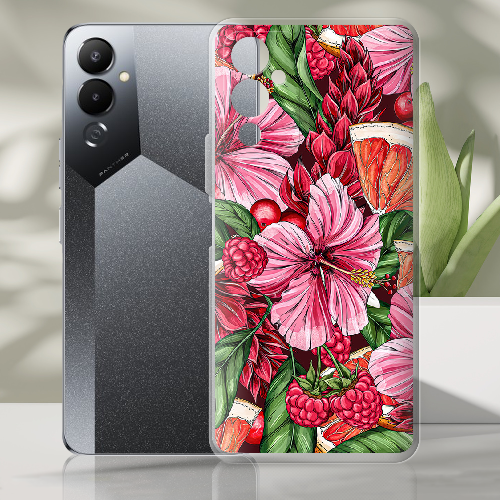 Чехол BoxFace Tecno POVA 4 Tropical Flowers