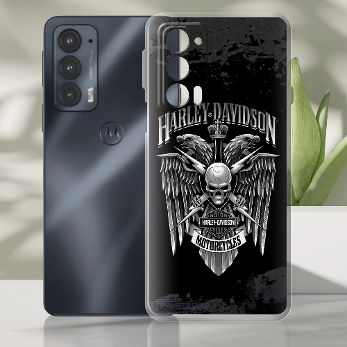 Чехол BoxFace Motorola Edge 20 Harley Davidson skull and eagles