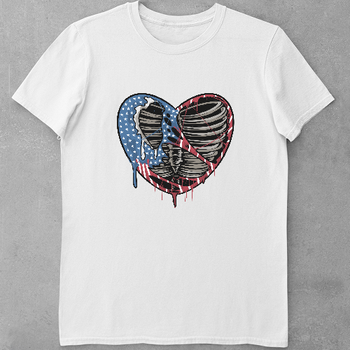 Дитяча футболка для хлопчиків a torn heart with the colors of the united states flag